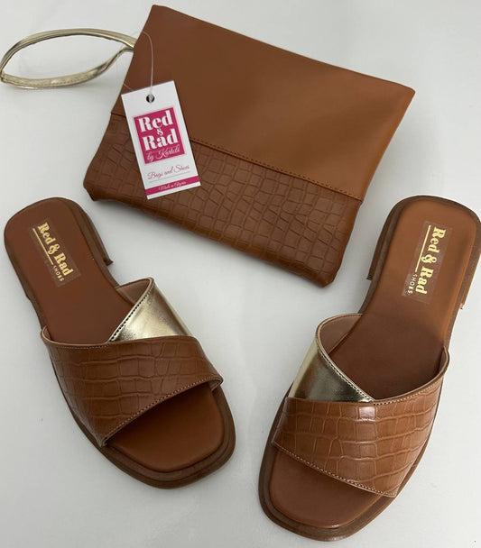 MULE CROCO PLATE AVEC POCHETTE